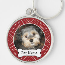 Foto personalizada del mascota con el hueso de per llavero