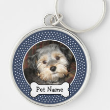 Foto personalizada del mascota con el hueso de per llavero personalizado