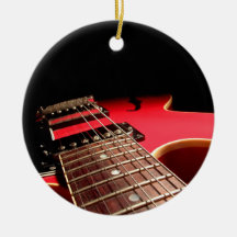 Foto roja brillante de la guitarra eléctrica ornamento para reyes magos