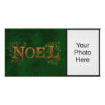 Foto verde del día de fiesta de Noel Tarjetas Fotográficas