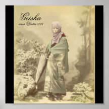 Foto vieja del geisha circa el invierno 1885 poster