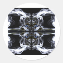 Fotografía abstracta del arte del humo etiqueta redonda