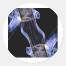 Fotografía abstracta del arte del humo etiqueta redonda