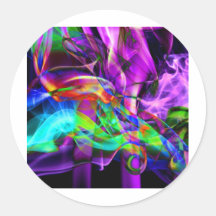 Fotografía abstracta del arte del humo etiquetas redondas