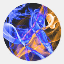 Fotografía abstracta del arte del humo pegatinas redondas