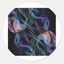 Fotografía abstracta del arte del humo etiqueta redonda