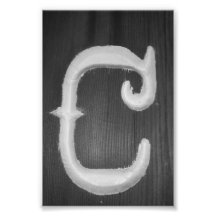 Fotografía C6 4x6 blanco y negro de la letra del a