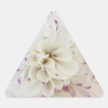 Fotografía de la flor blanca calcomania de triangulo personalizadas