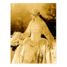 Fotografía de oro de la novia del vintage tarjeta postal