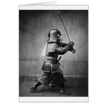Fotografía de un samurai C. 1860 Felicitación