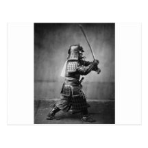 Fotografía de un samurai C. 1860 Postal