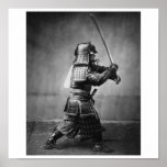 Fotografía de un samurai C. 1860 Poster