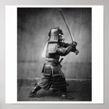 Fotografía de un samurai C. 1860 Poster