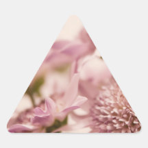 Fotografía en colores pastel rosada de los Wildflo Pegatinas Trianguladas