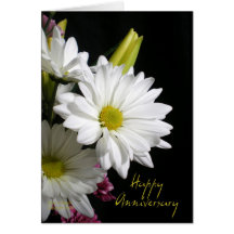 Fotografía feliz de la margarita blanca del aniver felicitación
