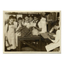 Fotografía histórica de la prensa de copiar del vi
