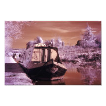 Fotografía infrarroja de un Narrowboat, impresión