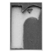 Fotografía R8 4x6 blanco y negro de la letra del a