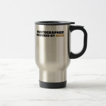 Fotógrafo accionado por la cerveza tazas de café