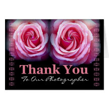FOTÓGRAFO - el boda le agradece con los rosas rosa Felicitaciones