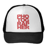 Fotógrafo - texto rojo gorro de camionero