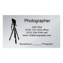 Fotógrafo-Trípode Tarjeta De Visita