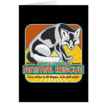 Fox animal del rescate tarjetón