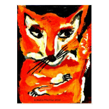 Fox del naranja de Katie Pfeiffer Tarjetas Postales