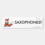 Fox que toca el saxofón pegatina de parachoque