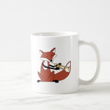 Fox que toca la trompeta taza