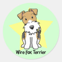 Fox terrier del alambre de la estrella de Kawaii Etiquetas