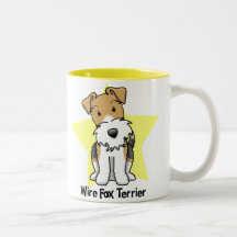 Fox terrier del alambre de la estrella de Kawaii Tazas De Café