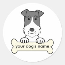 Fox terrier personalizado del alambre pegatina