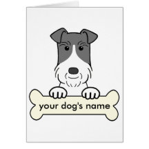 Fox terrier personalizado del alambre felicitacion 