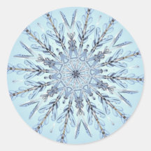 Fractal 1 del copo de nieve pegatina