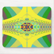 Fractal amarillo del ciempiés alfombrilla de ratón