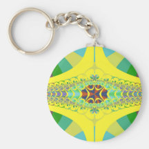 Fractal amarillo del ciempiés llaveros personalizados
