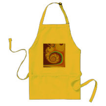 Fractal amarillo del espiral del Seashell Delantales