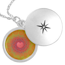 Fractal amarillo y anaranjado rojo del corazón grimpolas personalizadas