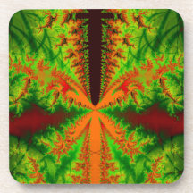 Fractal anaranjado del insecto posavasos de bebidas