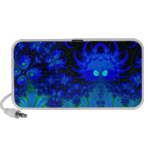 Fractal azul del monstruo portátil altavoces