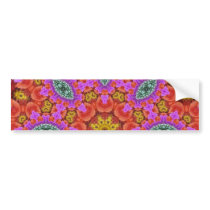 Fractal azul rosado anaranjado del flower power pegatinas de parachoque