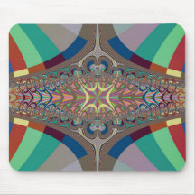 Fractal beige azul de la escalera tapetes de ratones