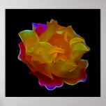 Fractal colorido del arco iris subió poster