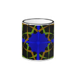 Fractal de diez puntos anaranjado y verde de la es taza