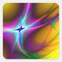 Fractal de la aparición pegatina cuadradas personalizada