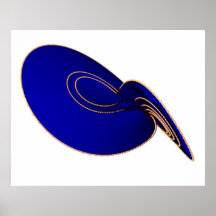 Fractal de oro Attractor uno de Lorenz del arte óp Poster