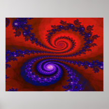 Fractal del fuego y del hielo poster