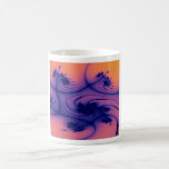 Fractal del naranja y del azul de la taza de café tazas