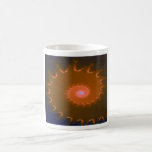 Fractal del naranja y del negro de la taza de café tazas